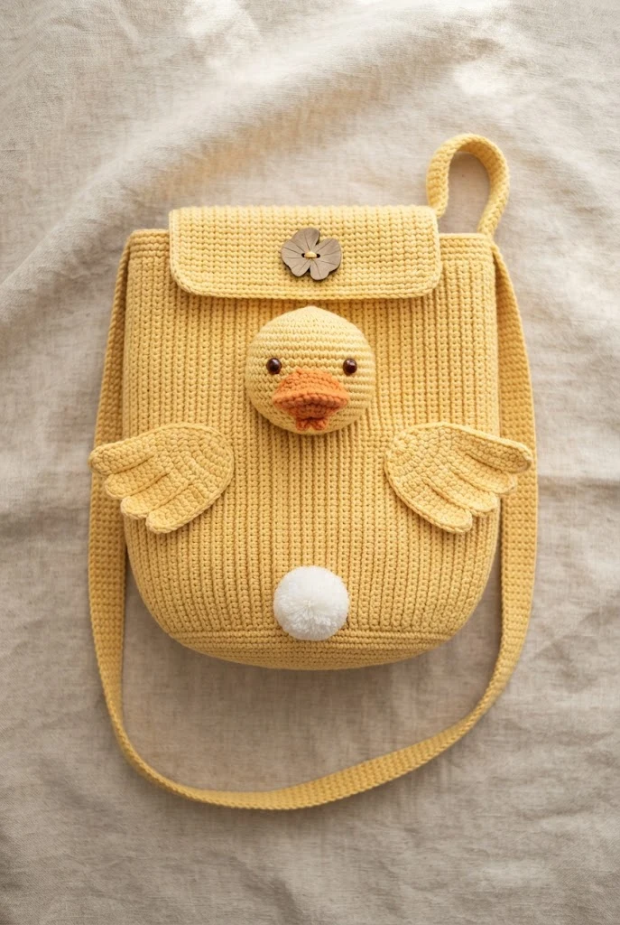 Tunisian Crochet Duck Satchel — crochet duck bag