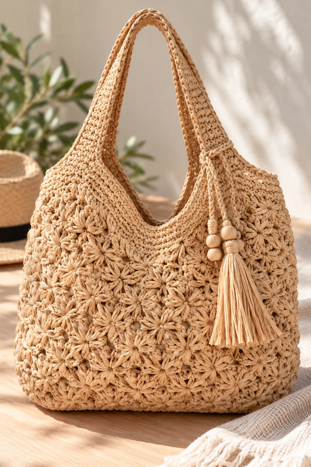 Natural Raffia Crochet Summer Bag — crochet easy bag style outfit
