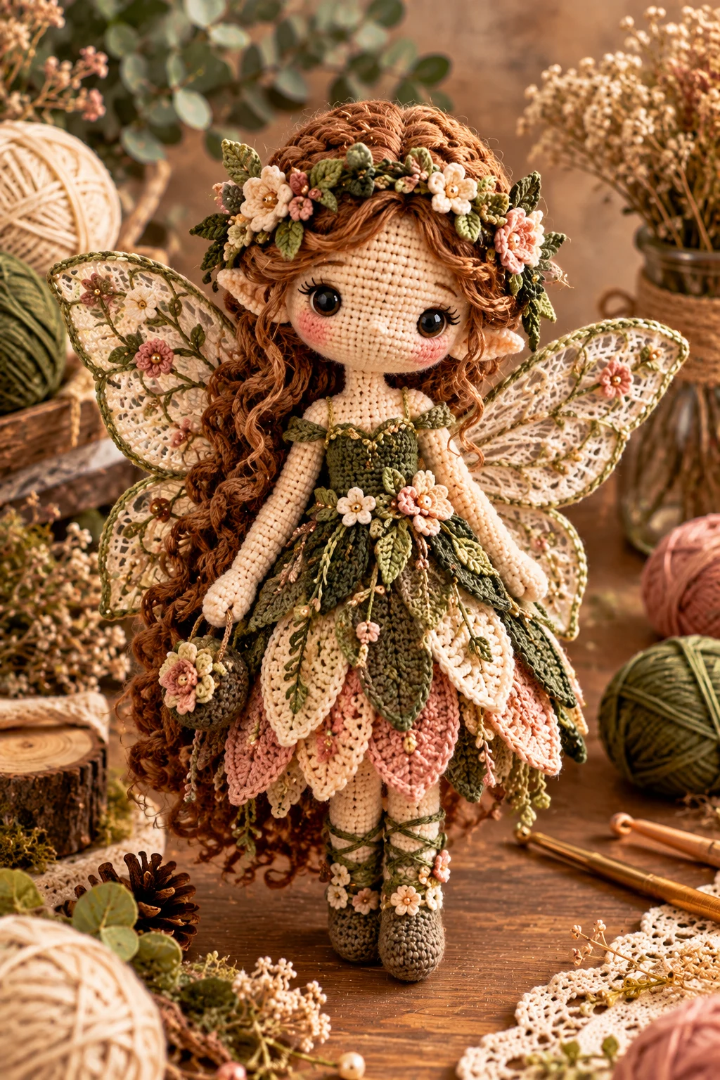 Woodland Crochet Fairy Doll — crochet fairy style outfit