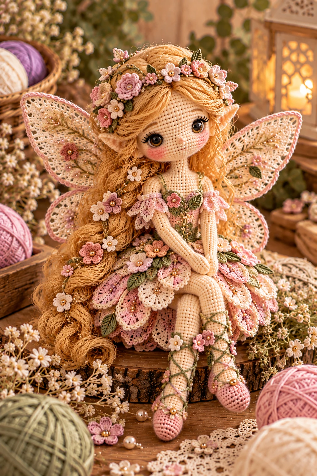 Crochet Fairy With Golden Hair — crochet fairy style outfit