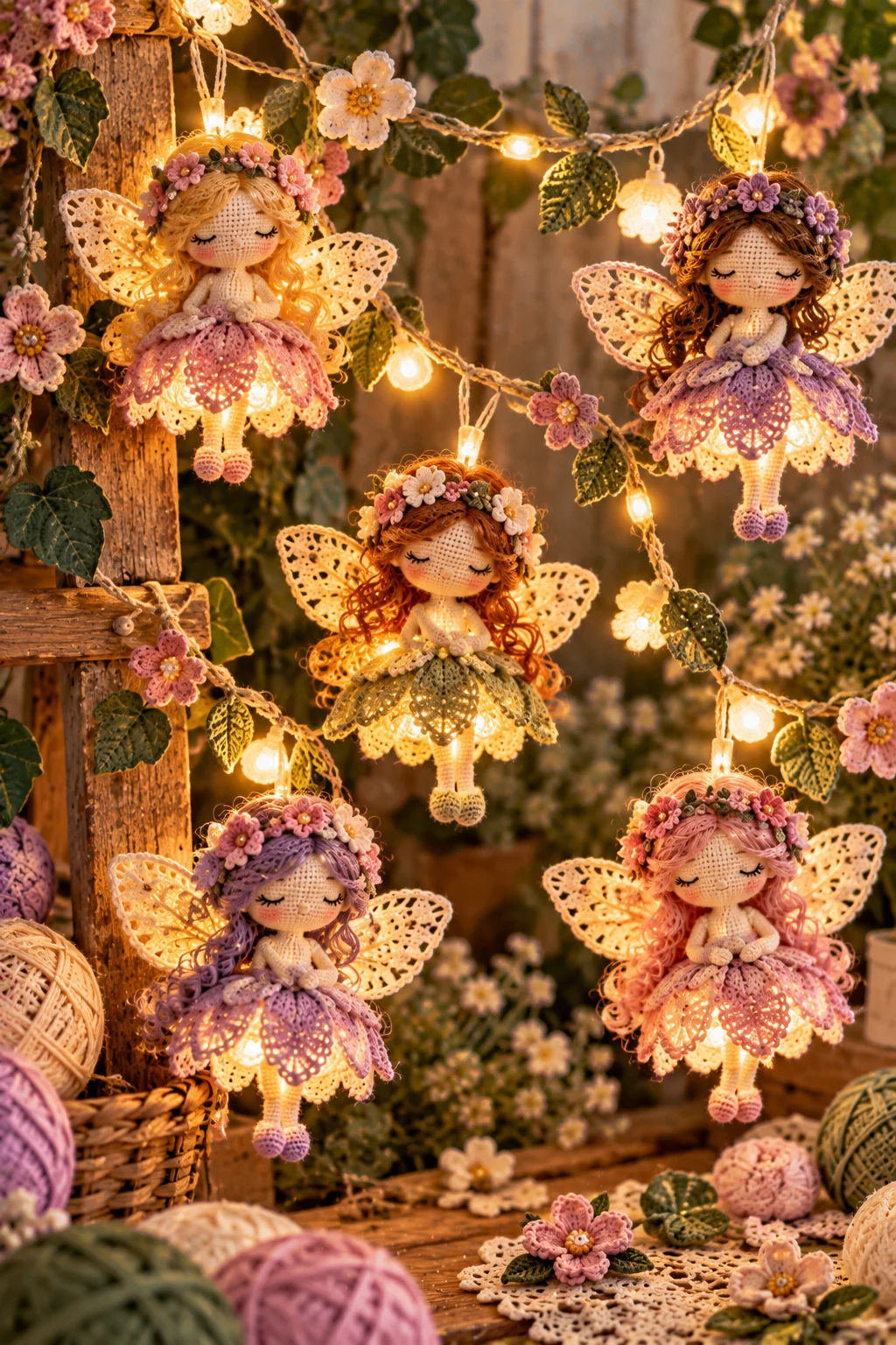 Crochet Fairy Lights Display — crochet fairy style outfit