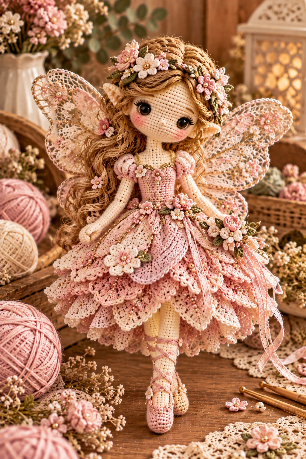 Crochet Fairy Dress in Blush Pink — crochet fairy style outfit