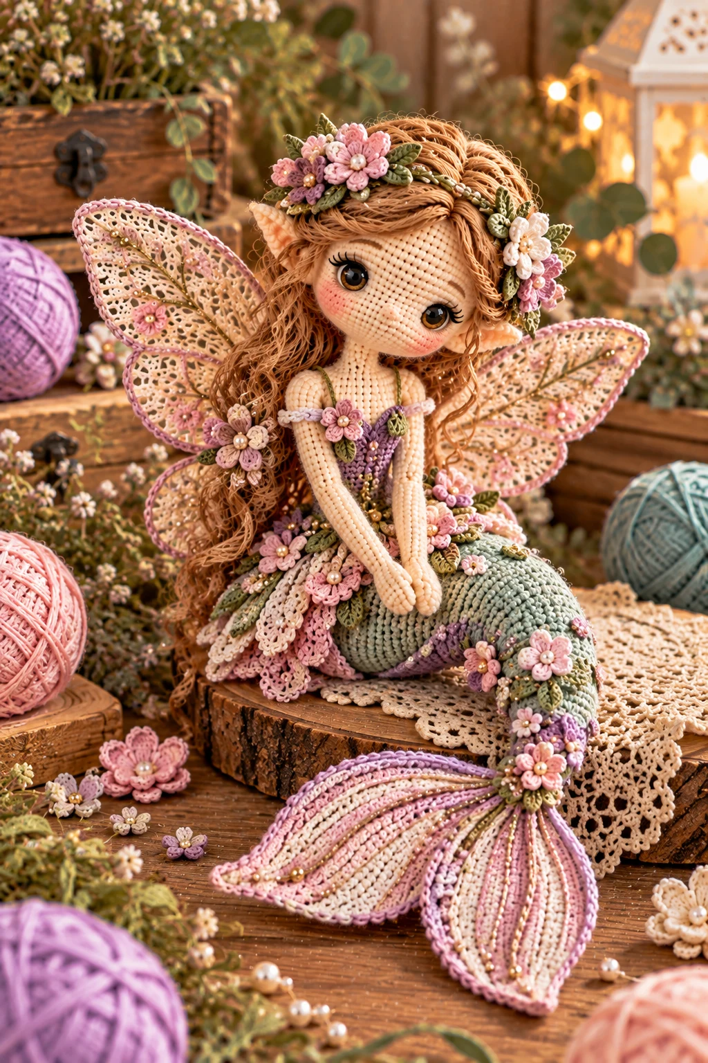 Sitting Fairy With a Crochet Fairy Tail — crochet fairy style outfit