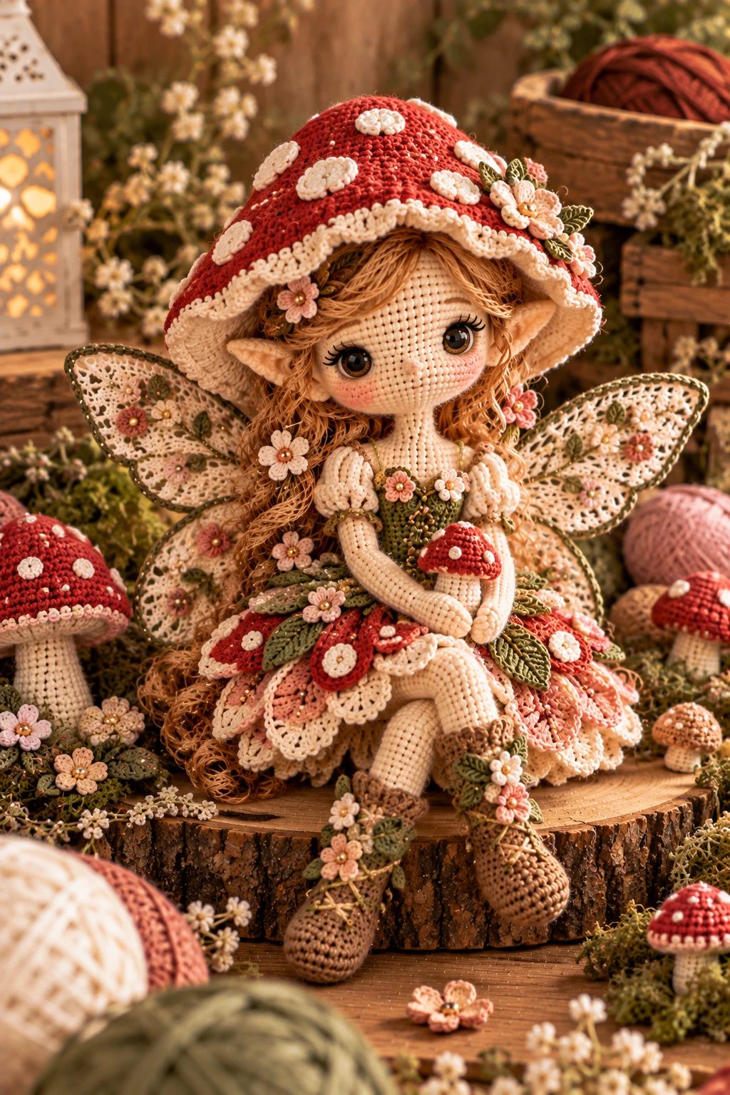 Fairy With a Mushroom Cap — crochet fairy style outfit