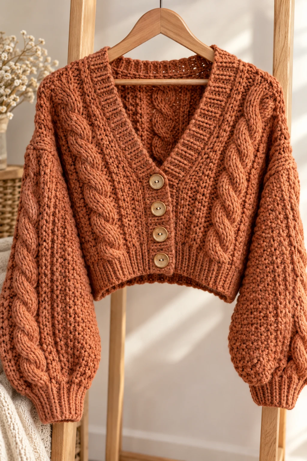 The Cropped Cable-Stitch Cardigan — crochet fall wearables style outfit