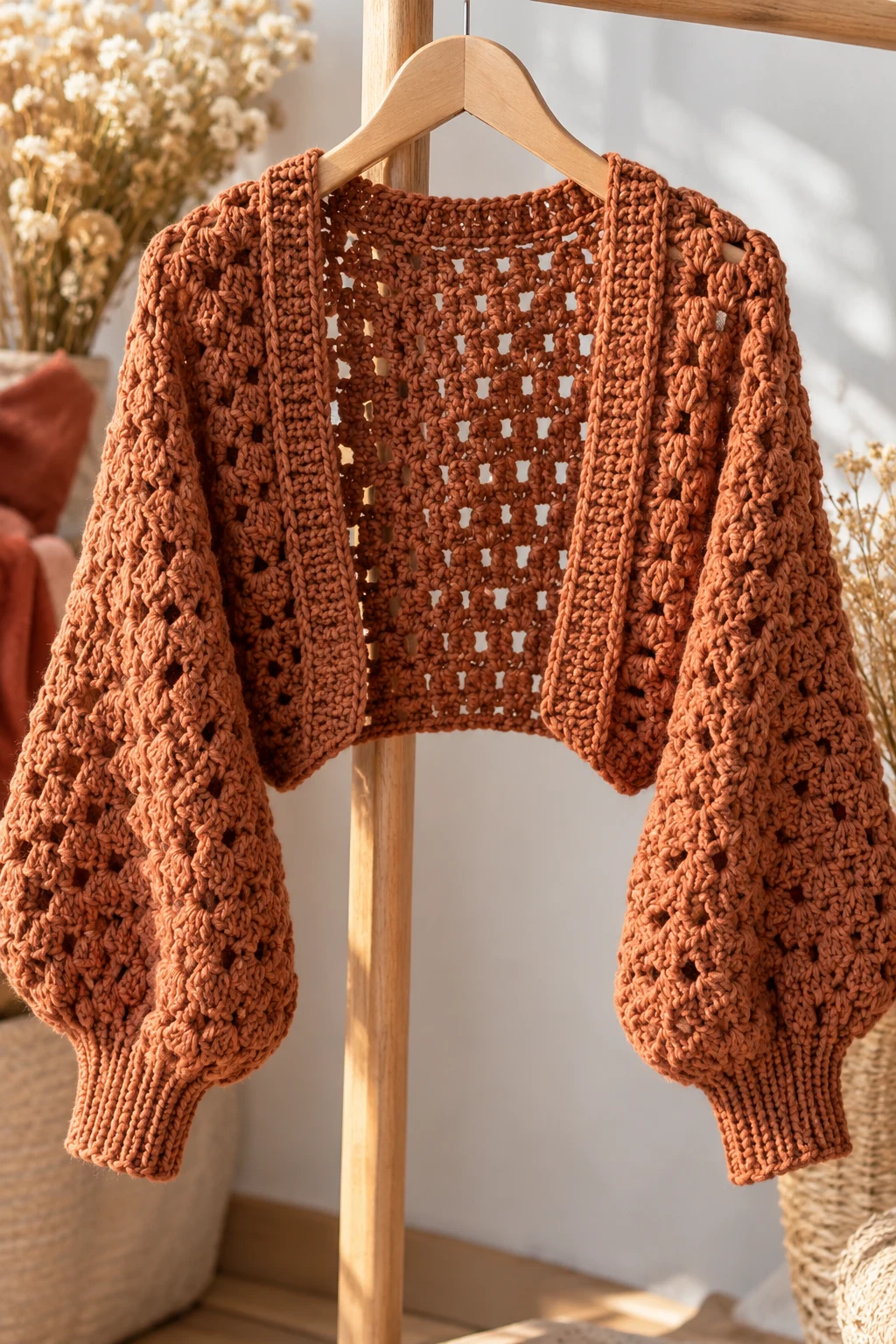 The Cozy Crochet Shrug — crochet fall wearables style outfit