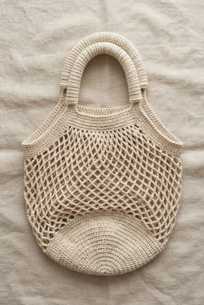 Market Bag with Padded Handles — crochet farmers market bag