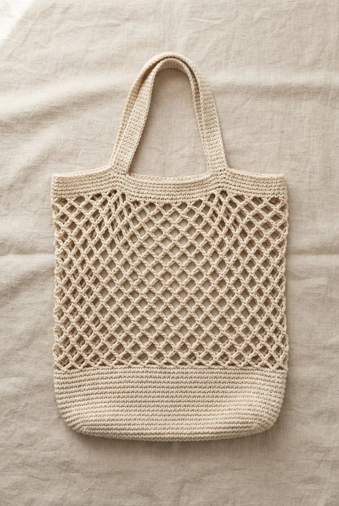 Market Tote with Reinforced Bottom — crochet farmers market bag