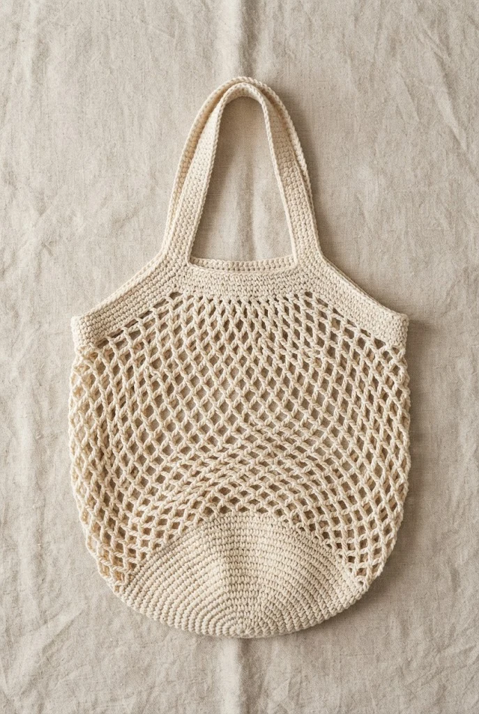 French Stitched Market Bag — crochet farmers market bag
