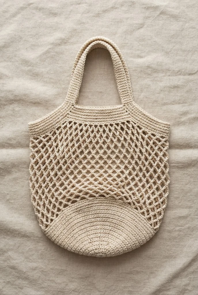 Short-Handled Market Bag — crochet farmers market bag