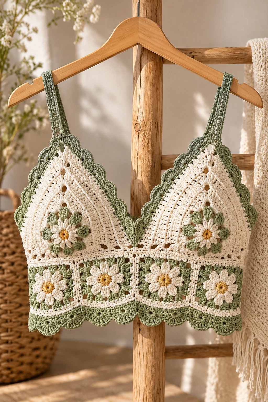 The Crochet crop top With Scalloped Edges — crochet fashion patterns style outfit