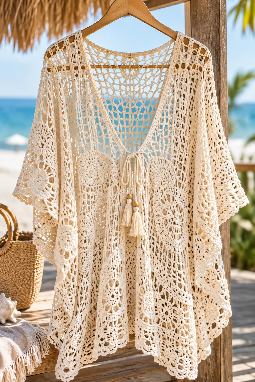 The Airy Crochet Beach Cover-Up — crochet fashion patterns style outfit