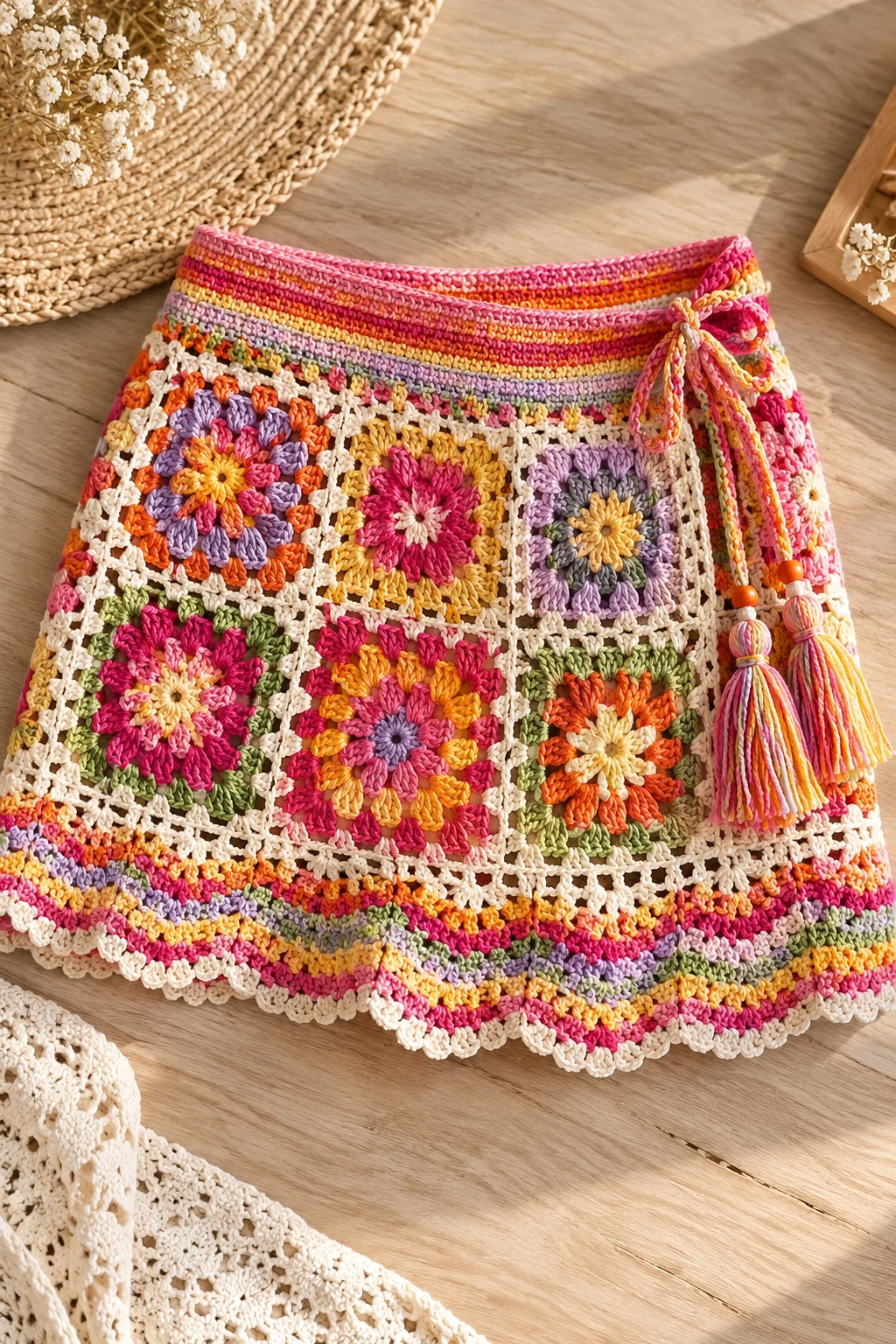 The Colorful Crochet Mini Skirt — crochet fashion patterns style outfit