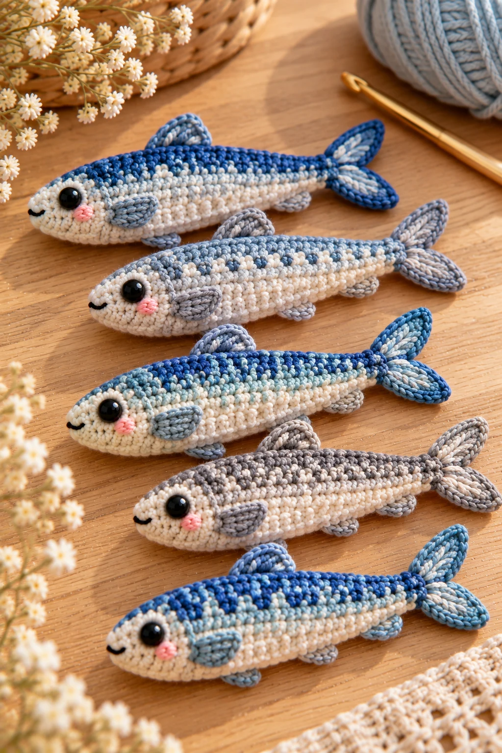 Mini Crochet Sardine — crochet fish style outfit