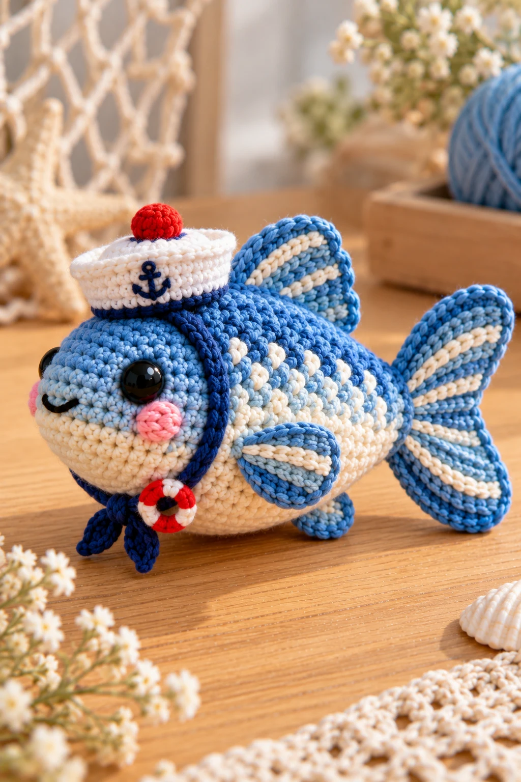 Crochet Fish With a Tiny Sailor Hat — crochet fish style outfit
