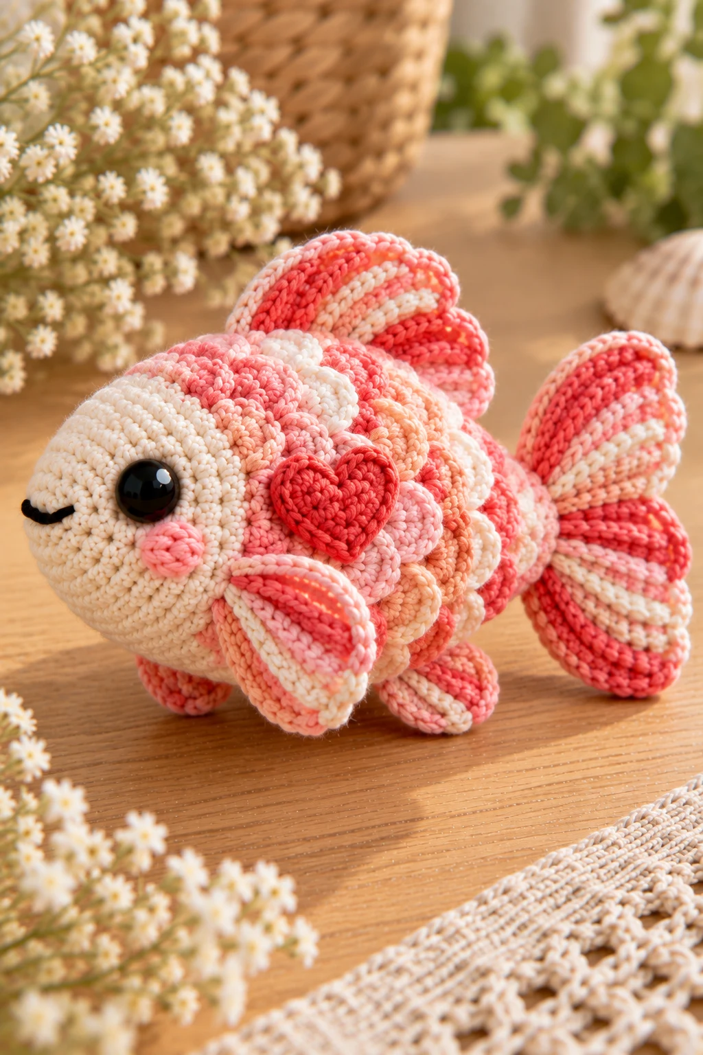 Crochet Fish With a Heart Detail — crochet fish style outfit
