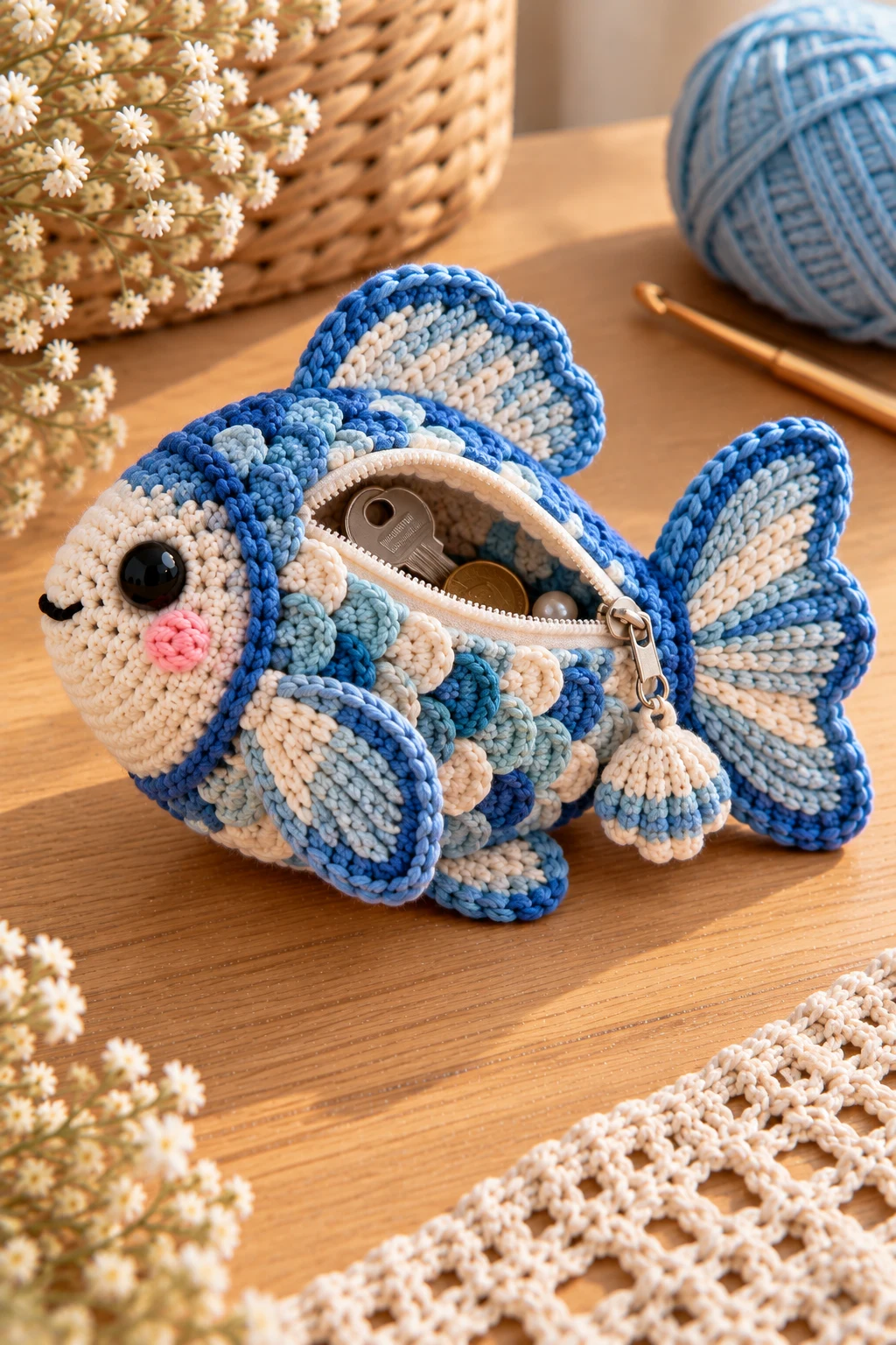 Crochet Fish With a Keyhole or Pocket Detail — crochet fish style outfit