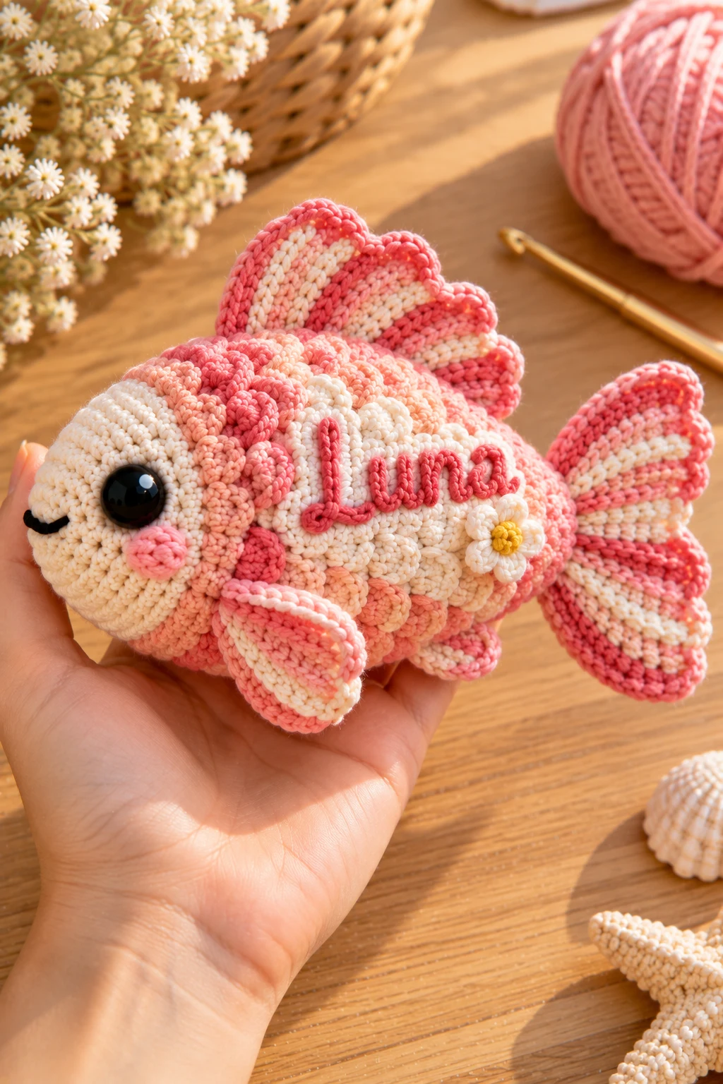 Crochet Fish With a Personalized Name — crochet fish style outfit