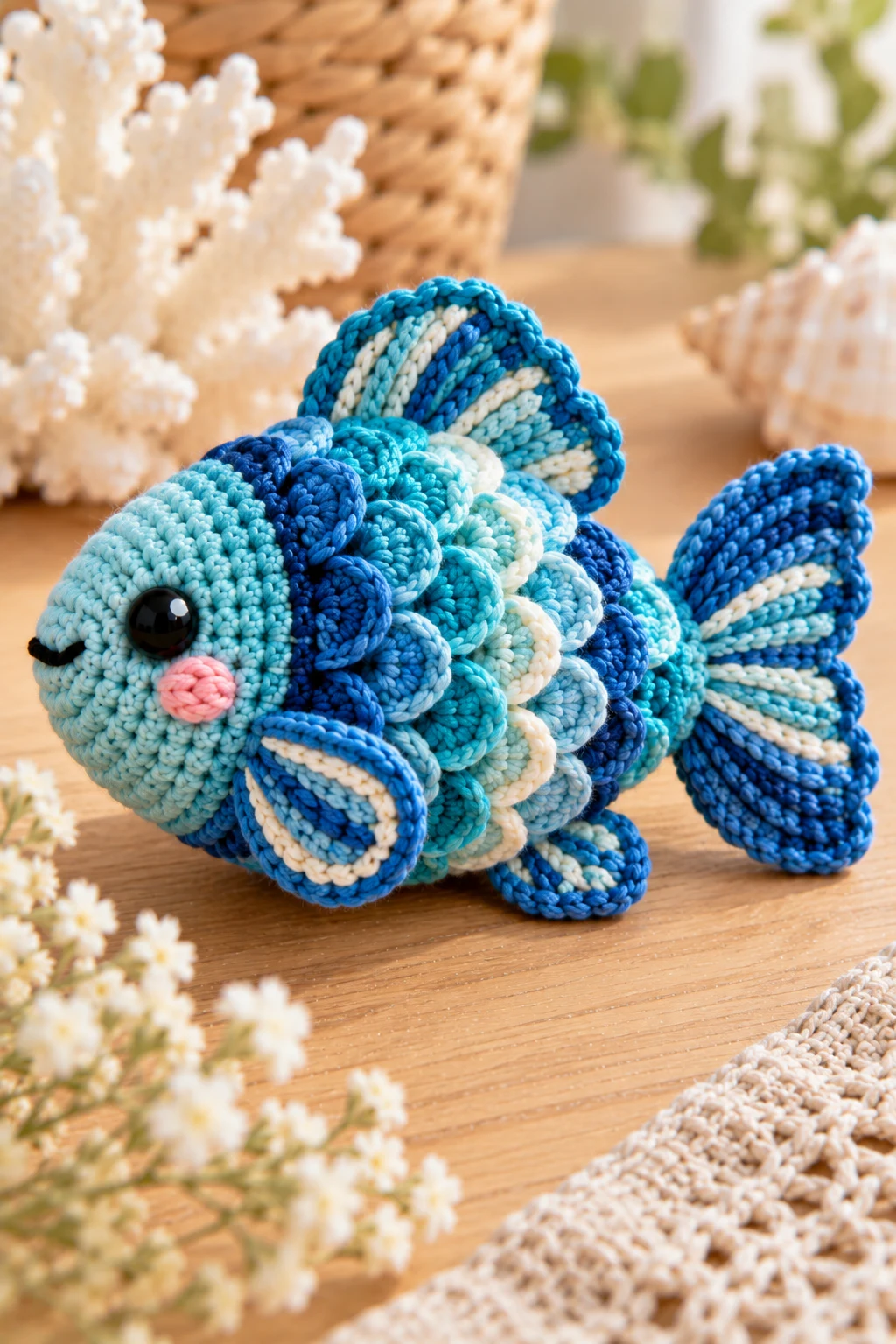 Crochet Fish With Textured Scales — crochet fish style outfit