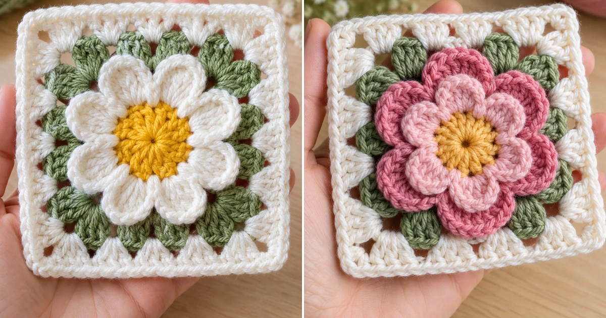 Crochet flower granny square pattern: 10 Stunning DIY crochet flower granny square pattern