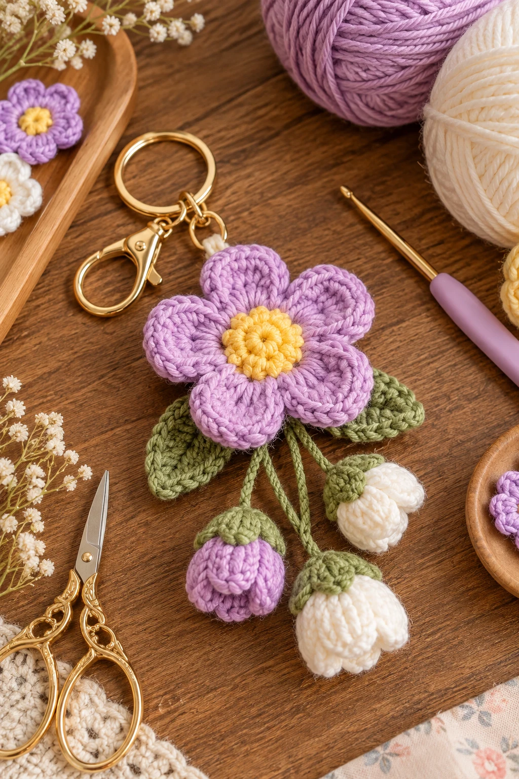 crochet flower keychain tutorial — Outfit 10 — crochet flower keychain tutorial style outfit