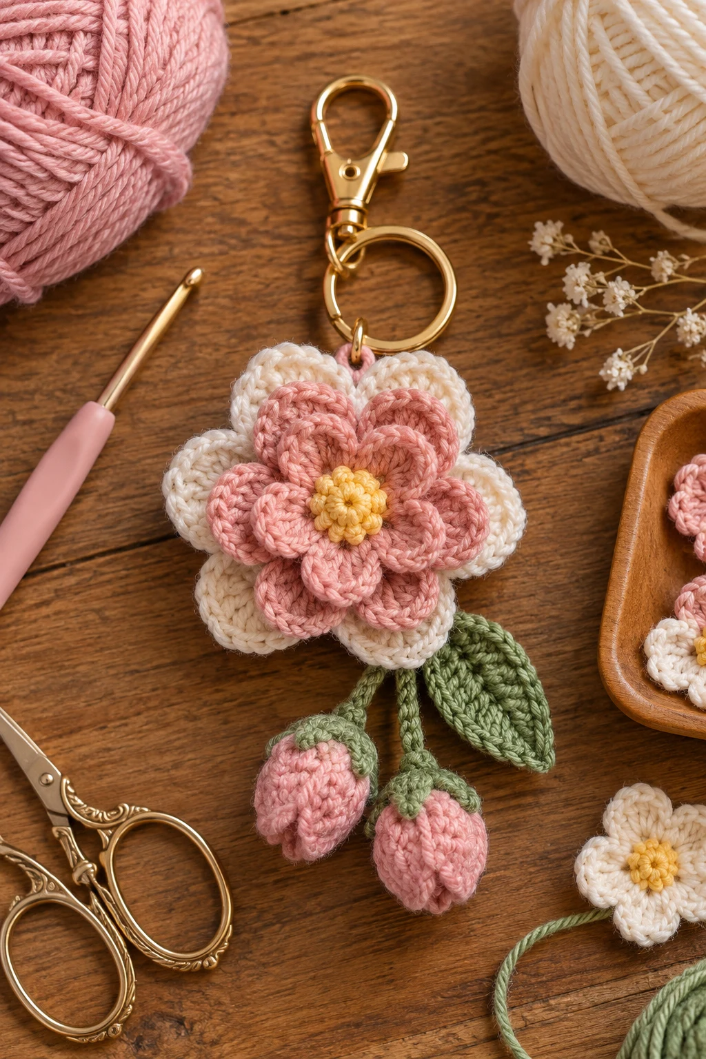 crochet flower keychain tutorial — Outfit 11 — crochet flower keychain tutorial style outfit