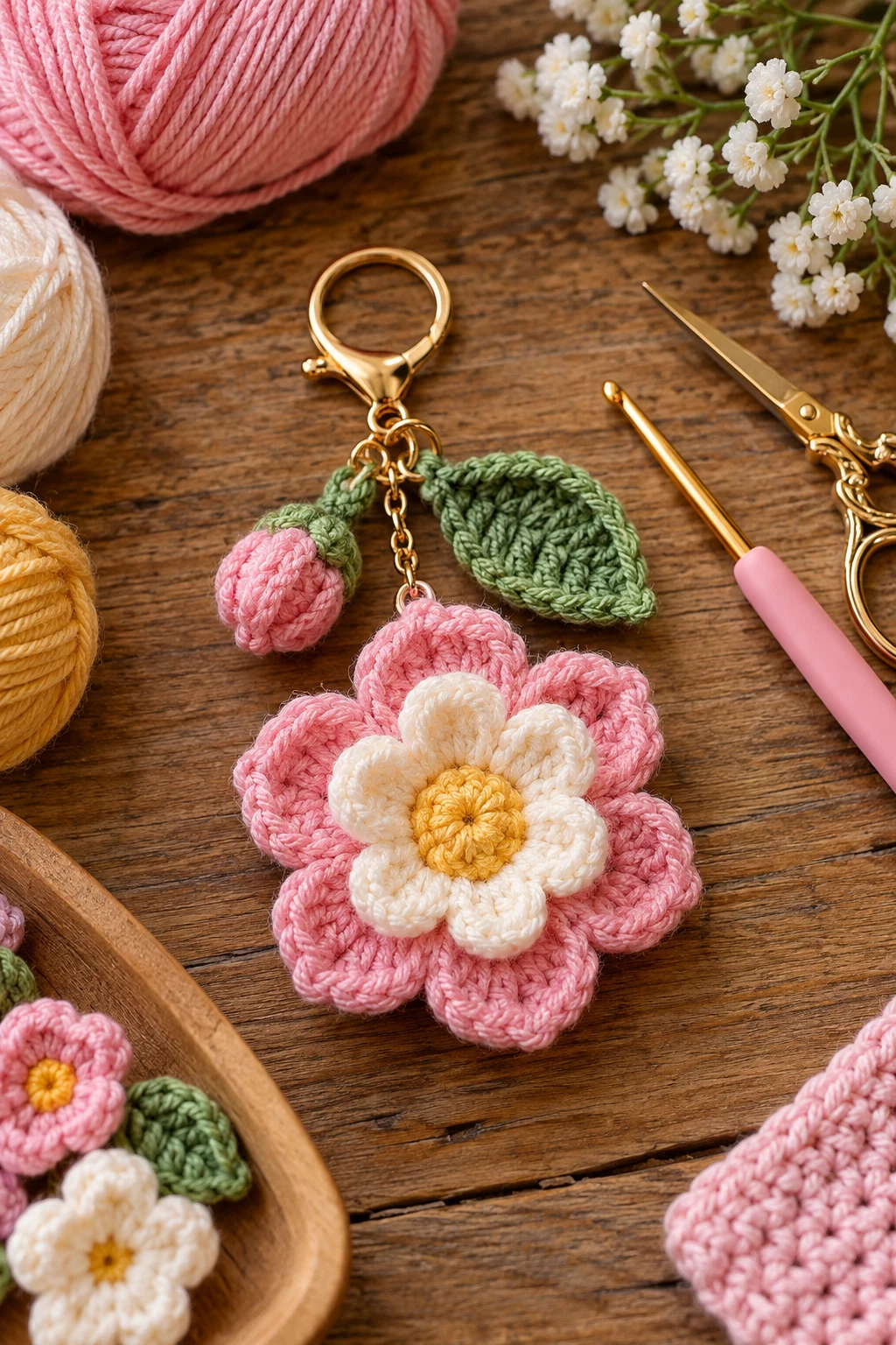 crochet flower keychain tutorial — Outfit 12 — crochet flower keychain tutorial style outfit