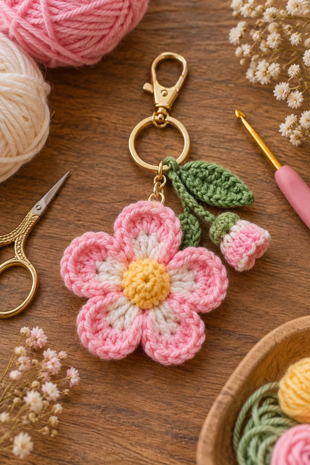 crochet flower keychain tutorial — Outfit 5 — crochet flower keychain tutorial style outfit