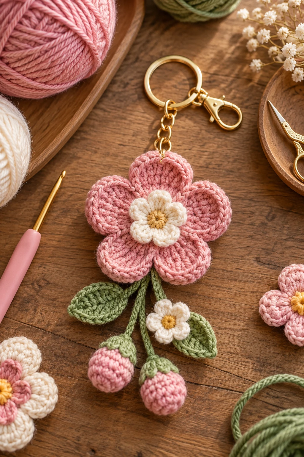 crochet flower keychain tutorial — Outfit 7 — crochet flower keychain tutorial style outfit