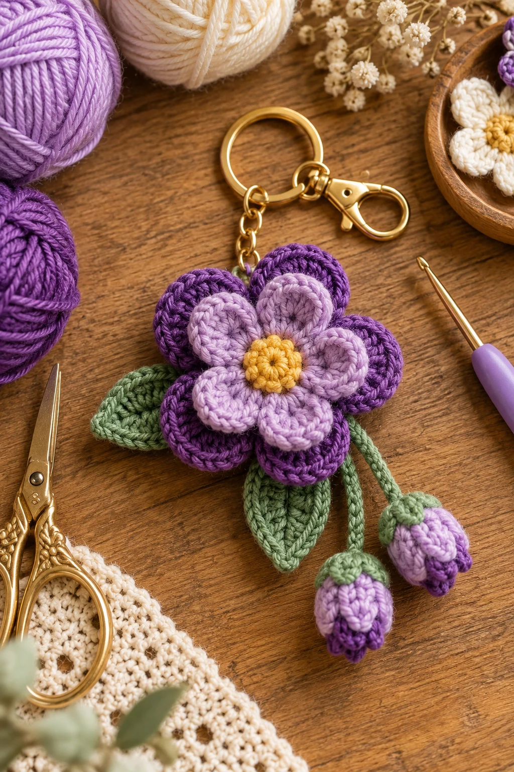 crochet flower keychain tutorial — Outfit 8 — crochet flower keychain tutorial style outfit