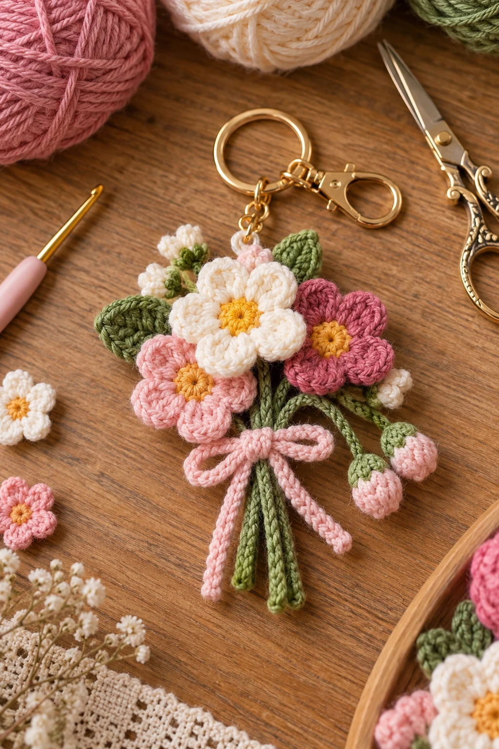 crochet flower keychain tutorial — Outfit 9 — crochet flower keychain tutorial style outfit