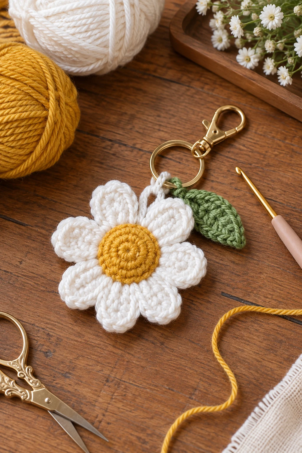 crochet flower keychain with yarn — Outfit 1 — crochet flower keychain with yarn style outfit