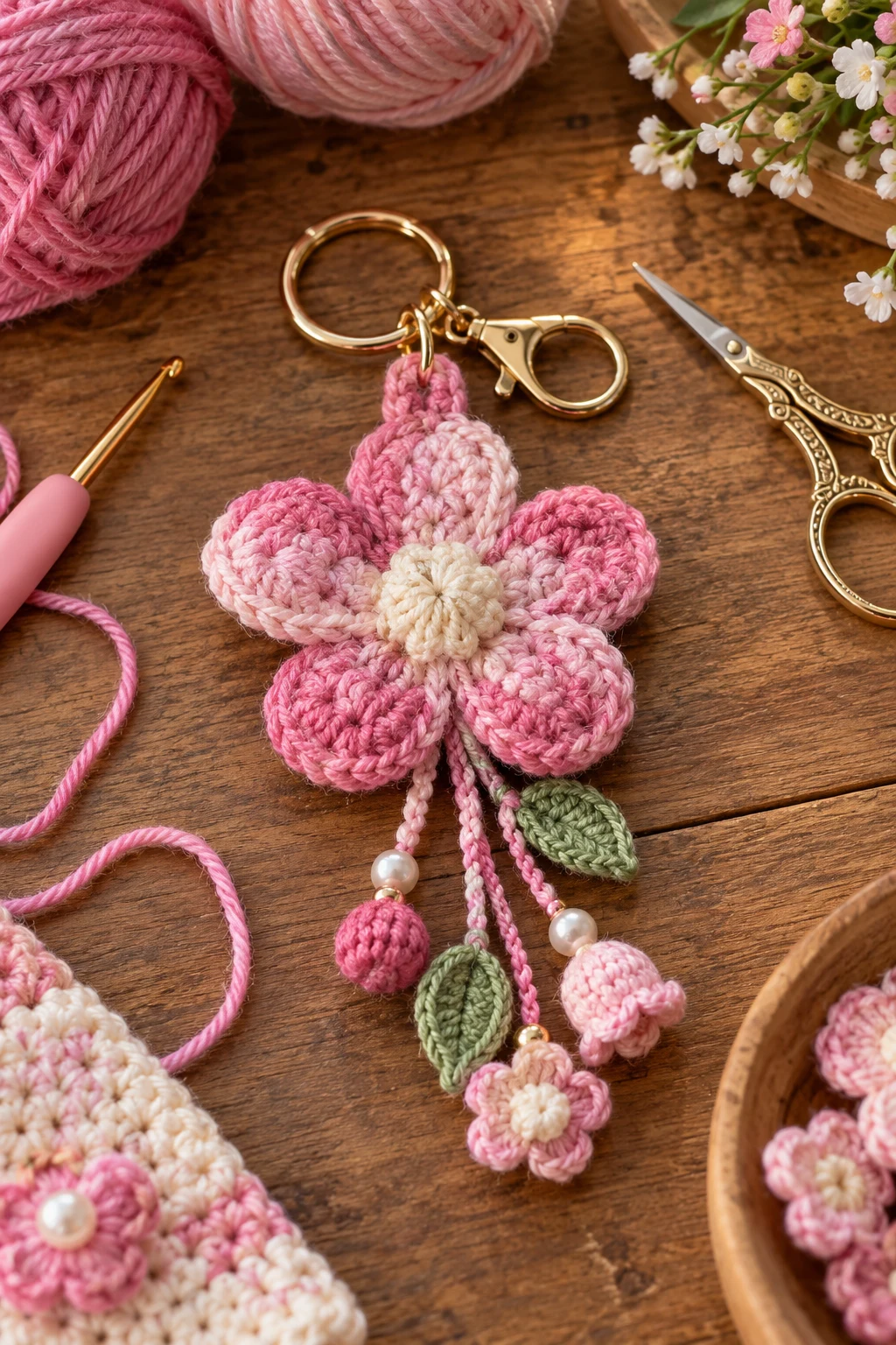 crochet flower keychain with yarn — Outfit 15 — crochet flower keychain with yarn style outfit