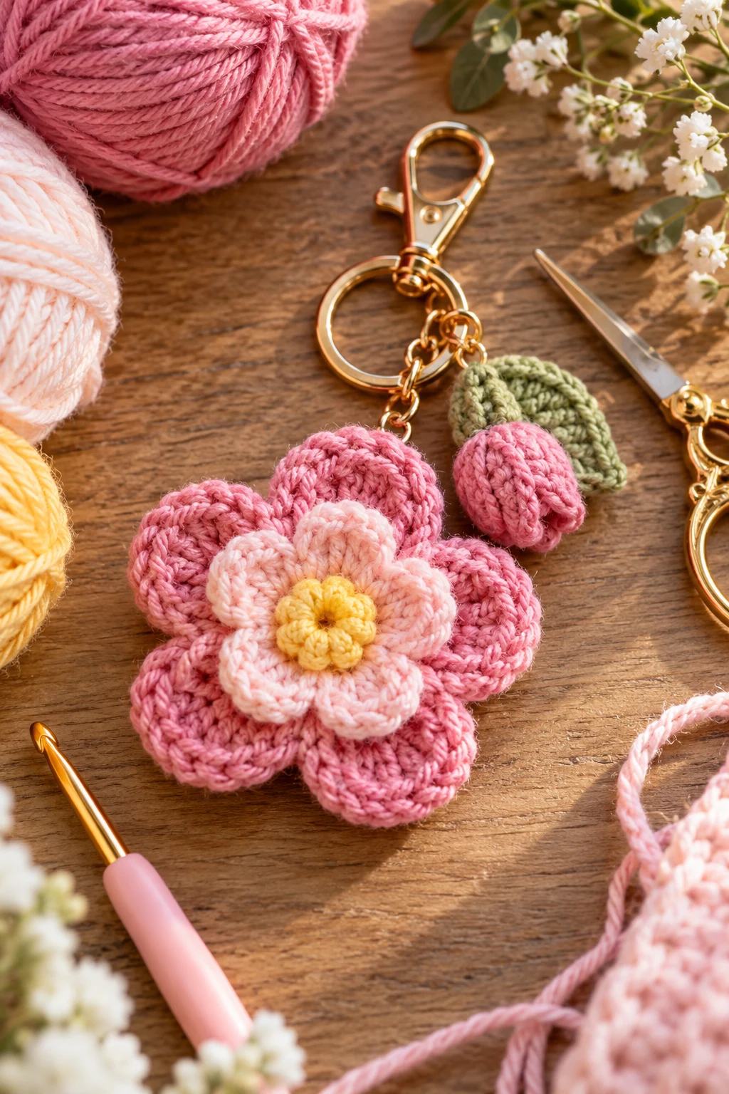 crochet flower keychain with yarn — Outfit 2 — crochet flower keychain with yarn style outfit