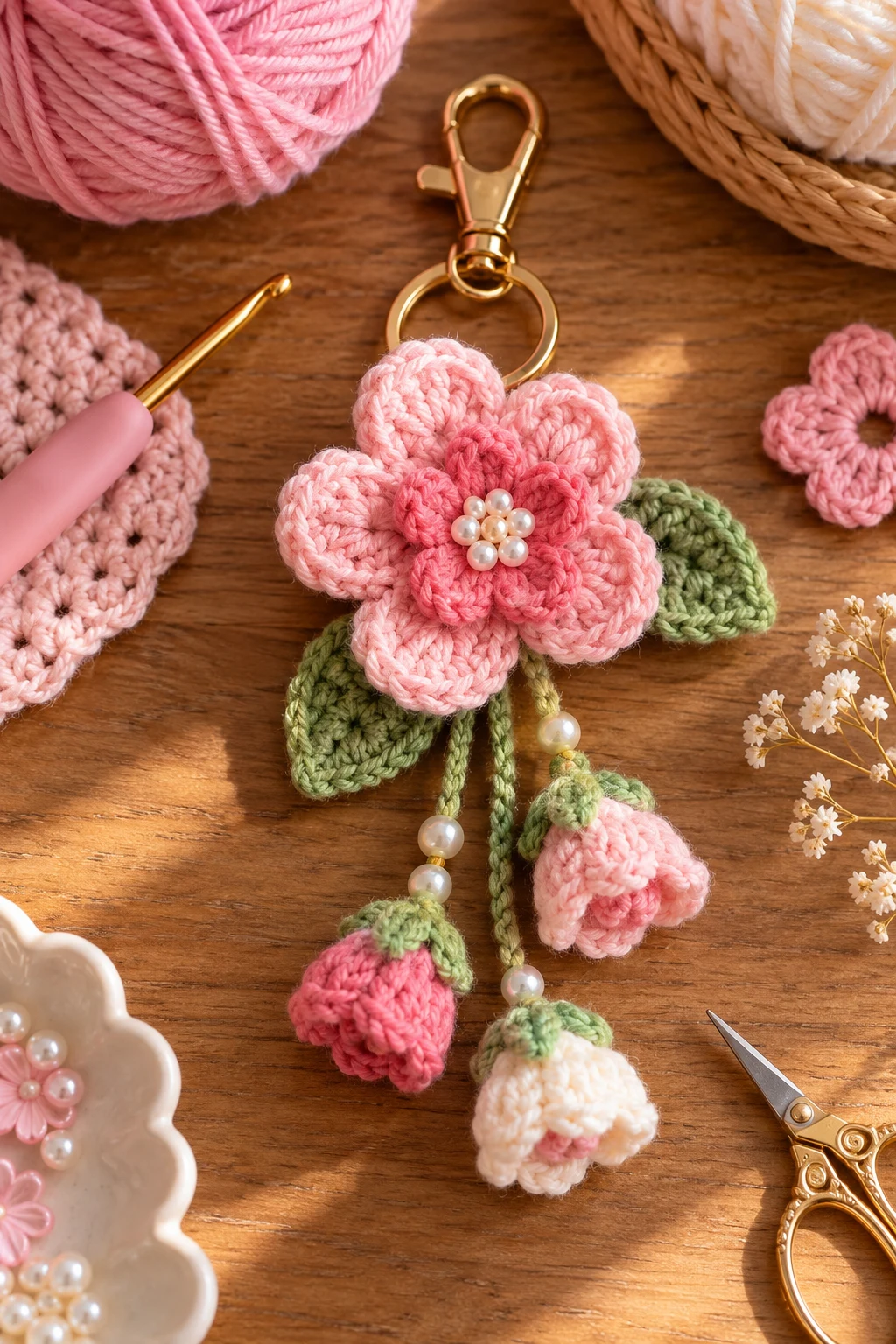 crochet flower keychain with yarn — Outfit 6 — crochet flower keychain with yarn style outfit