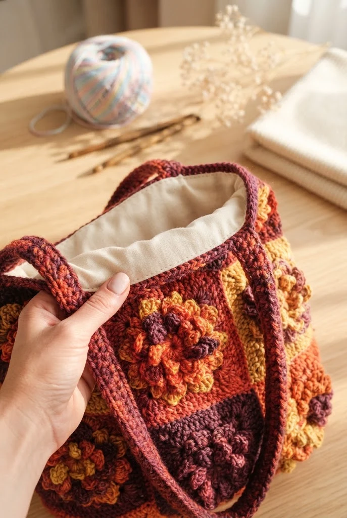 The Sunset Dahlia Festival Bag — crochet flower tote bag