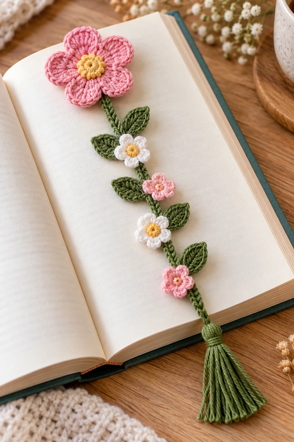 Crochet Flower Bookmark — crochet flower tutorial style outfit