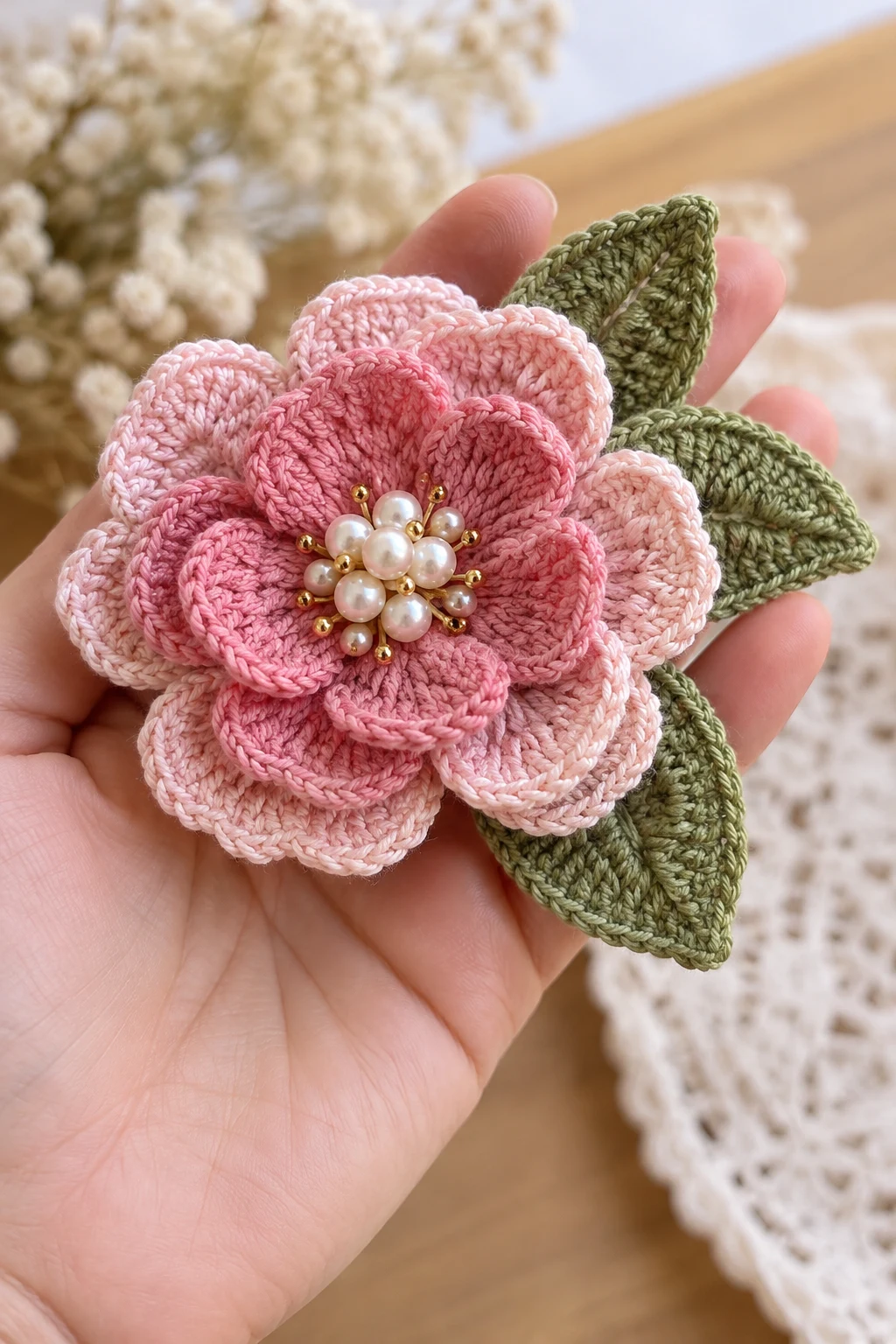 Crochet Flower Brooch — crochet flower tutorial style outfit