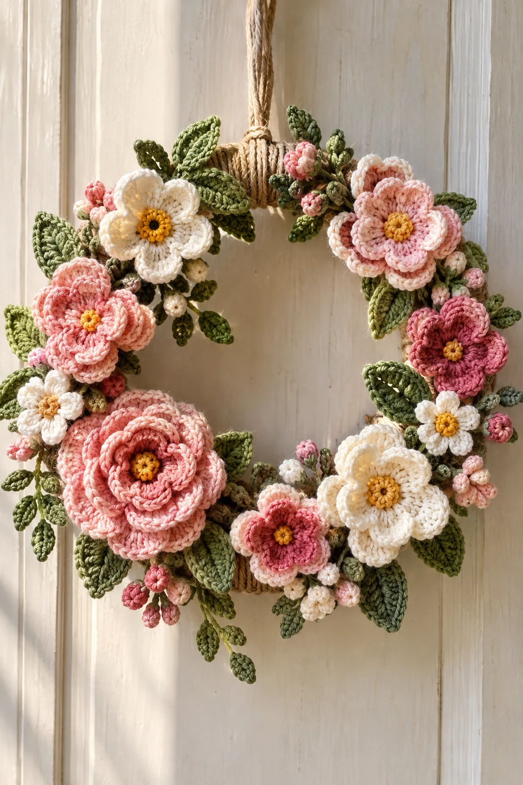 Crochet Flower Wreath — crochet flower tutorial style outfit
