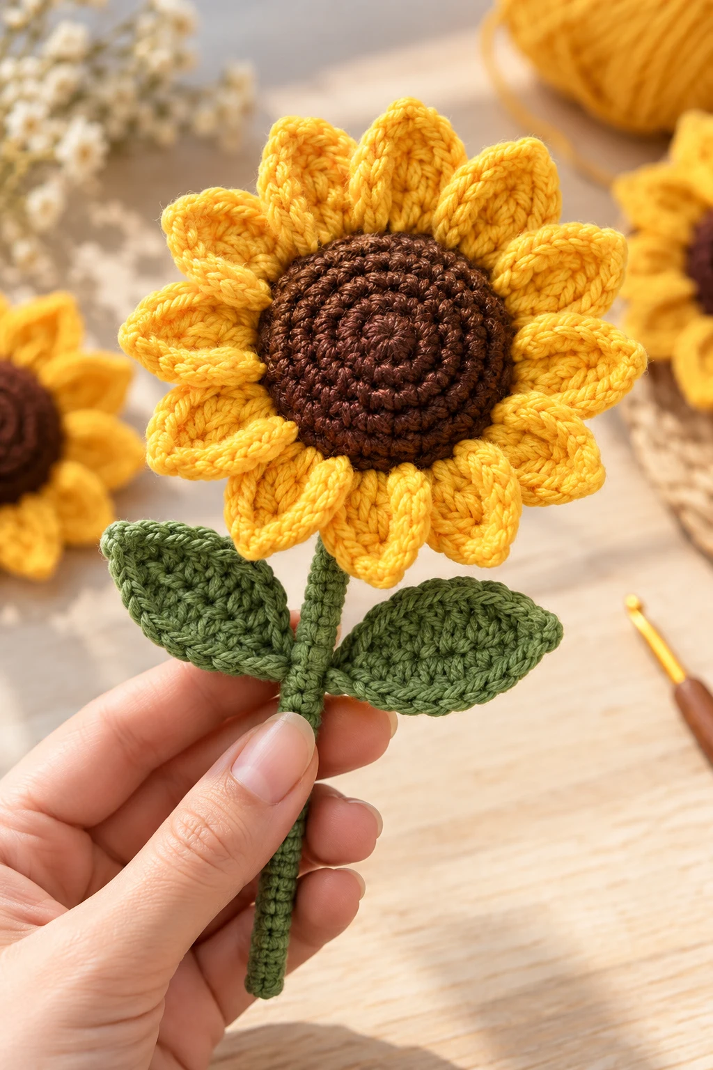 Cheerful Sunflower Crochet Pattern — crochet flower tutorial style outfit
