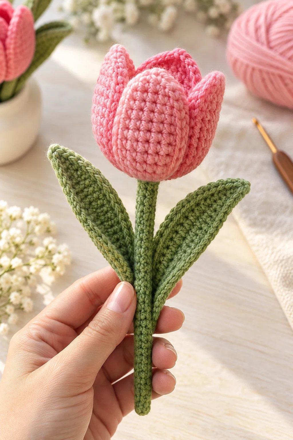 Simple Crochet Tulip — crochet flower tutorial style outfit