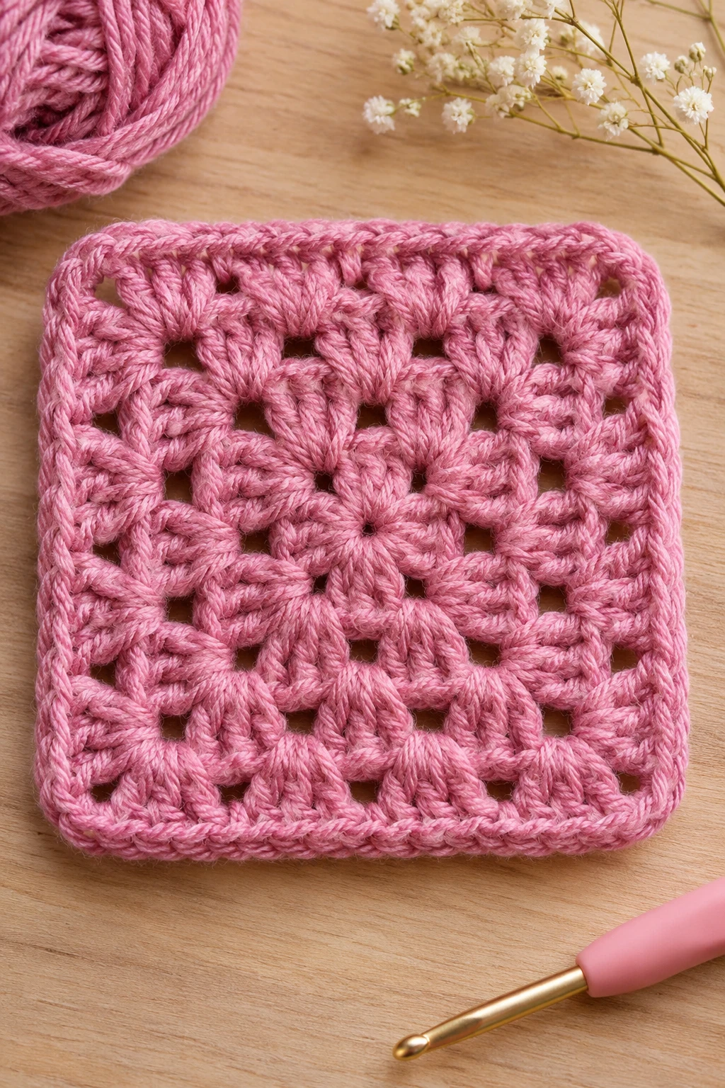 The Elegant Solid Granny Square — crochet granny square pattern free