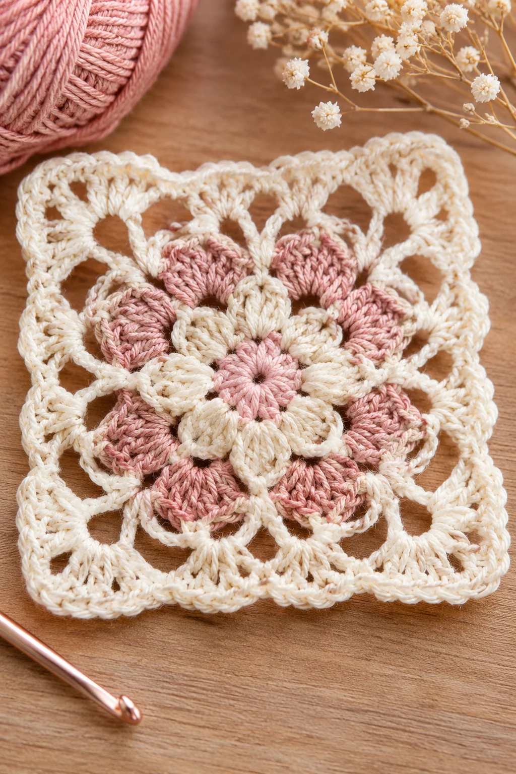 The Delicate Lace Granny Square — crochet granny square pattern free