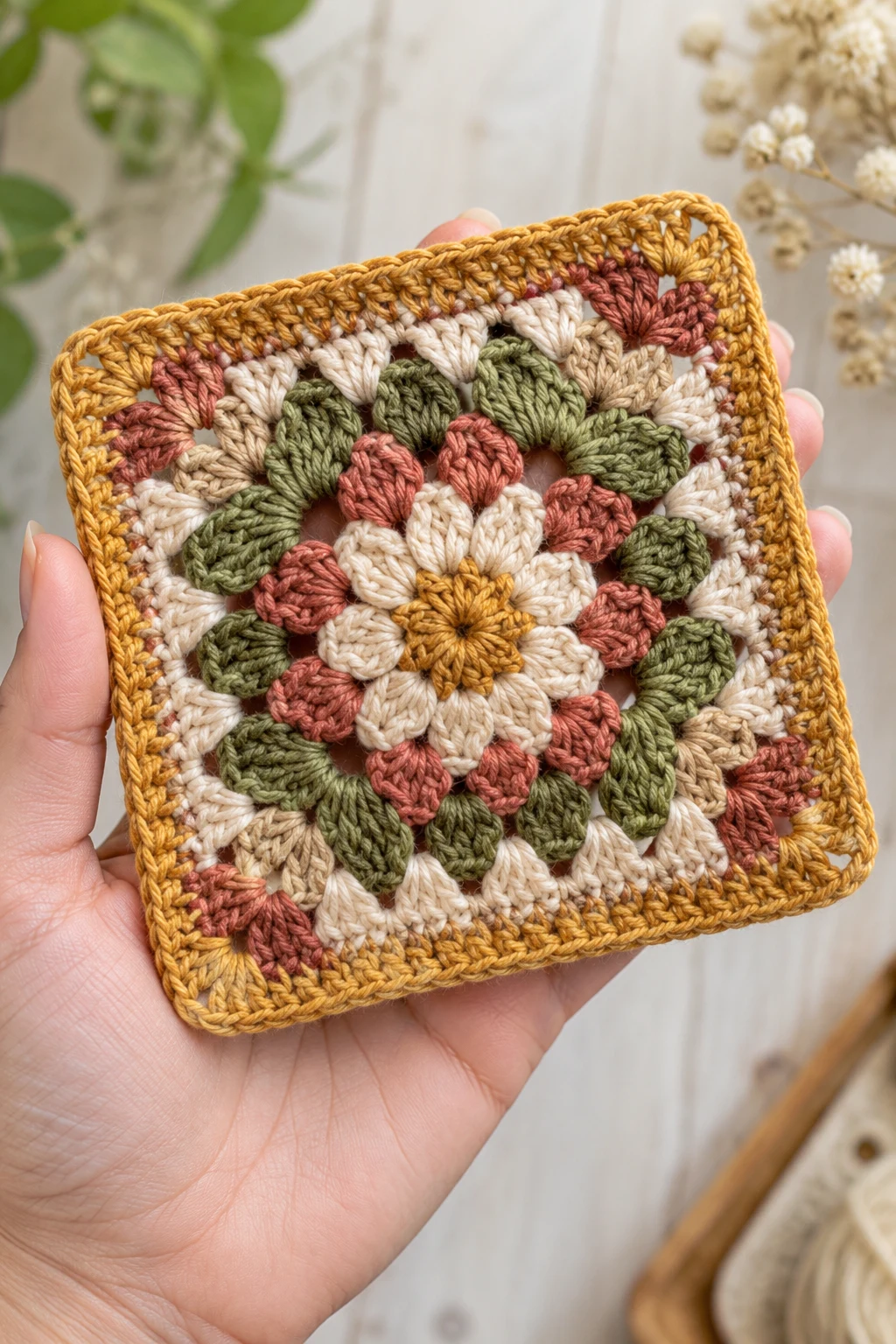 The Boho Textured Granny Square — crochet granny square pattern