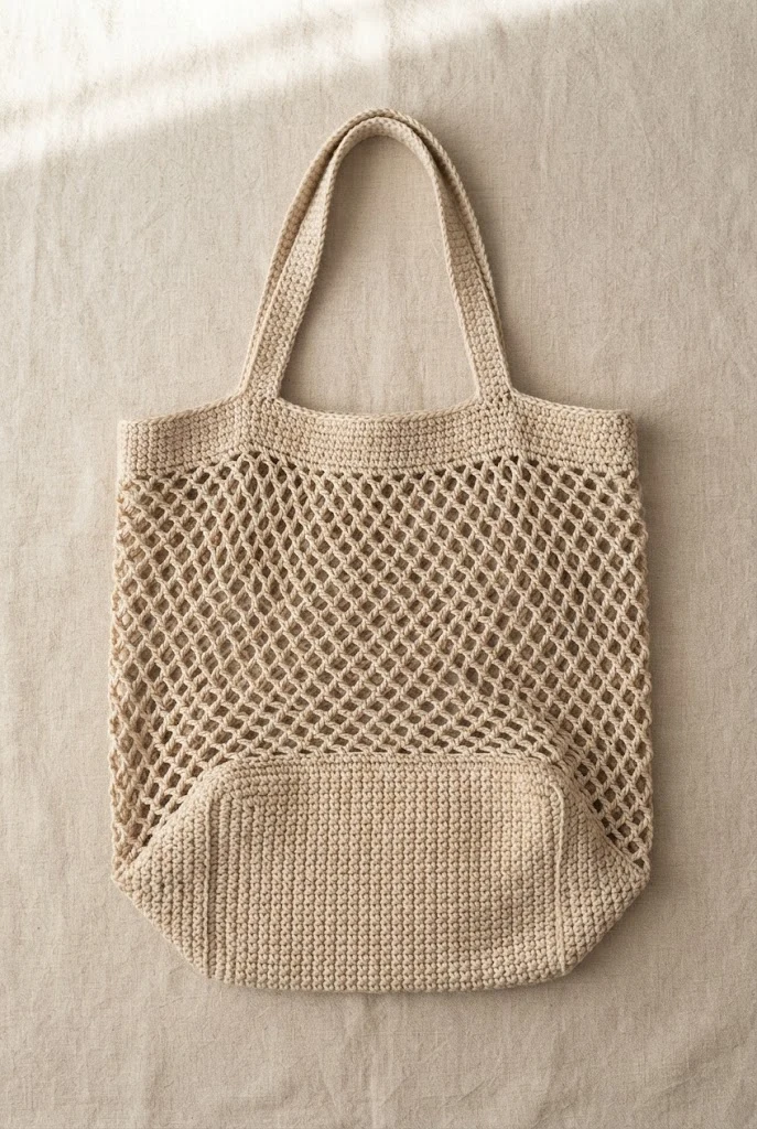 The Square-Base Market Bag — crochet grocery bag pattern free