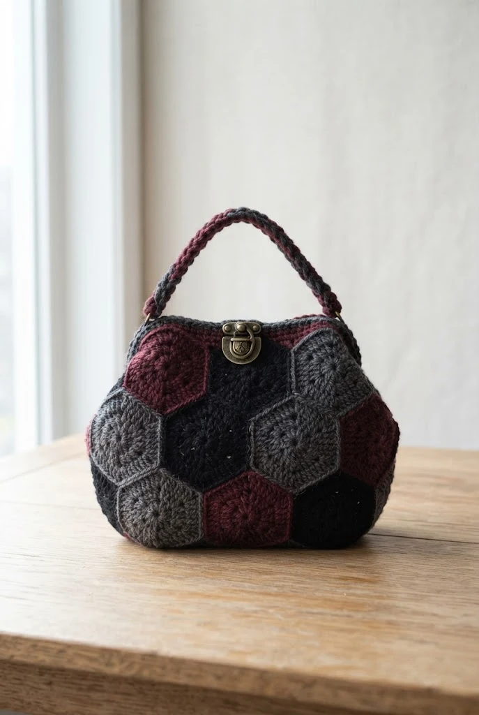 Moody Gothic Hexagon Purse — crochet hexagon bag style outfit