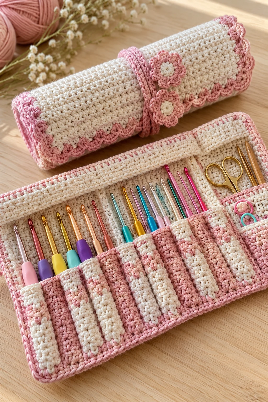 Classic Roll-Up Crochet Hook Bag — crochet hook bag