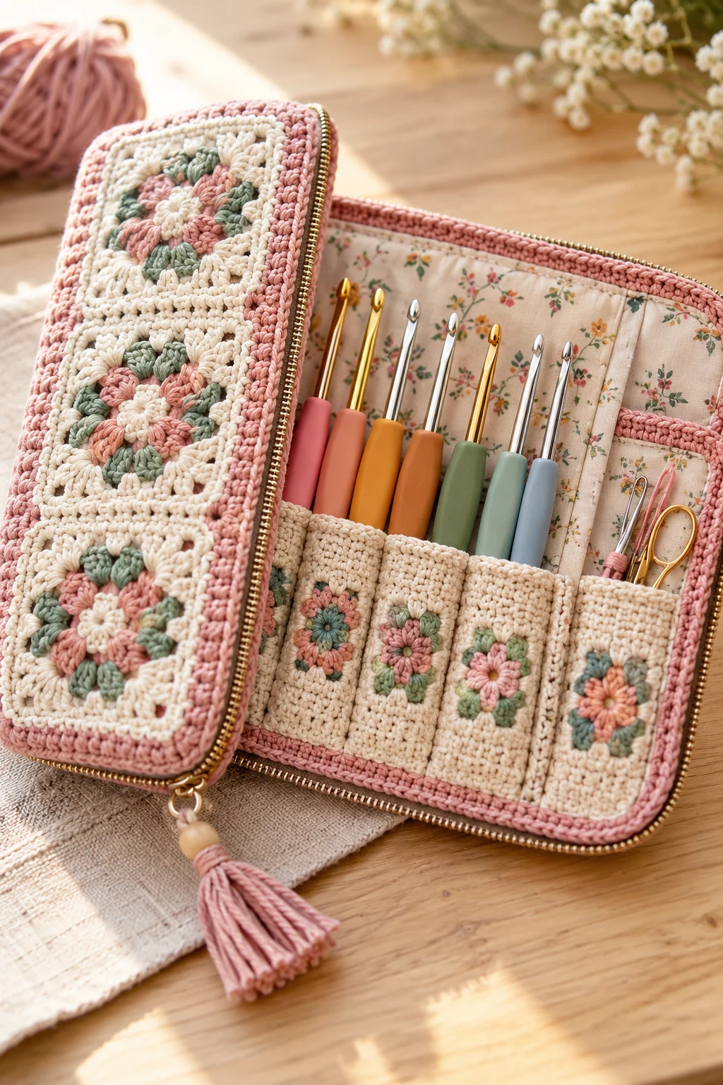 Free-Pattern-Inspired Crochet Hook Bag — crochet hook bag
