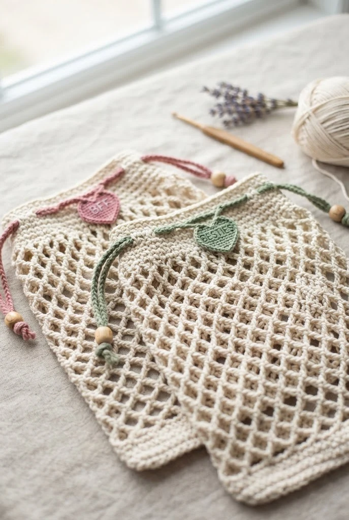 Reusable Produce and Market Net Bags — crochet ideas for best friends style outfit