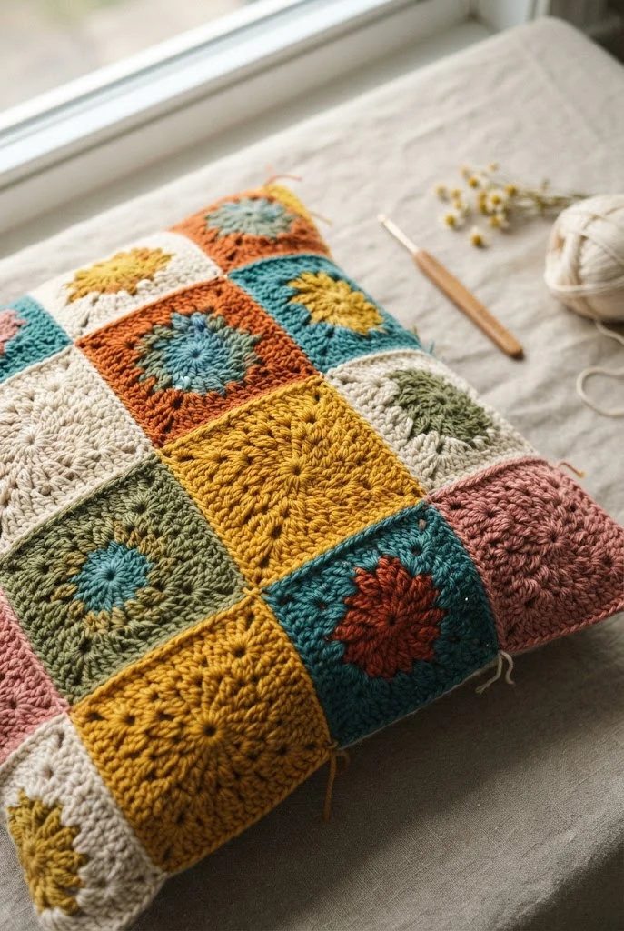 Sunburst Floral Throw Pillow Covers — crochet ideas for best friends style outfit